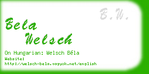 bela welsch business card